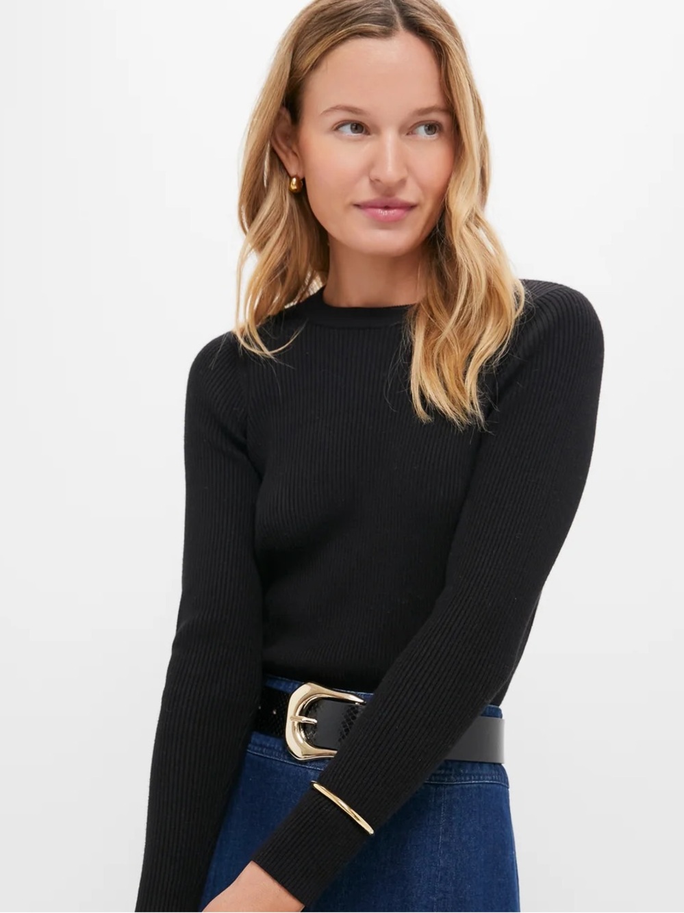 Tuckernuck Black Alden Ribbed Crewneck